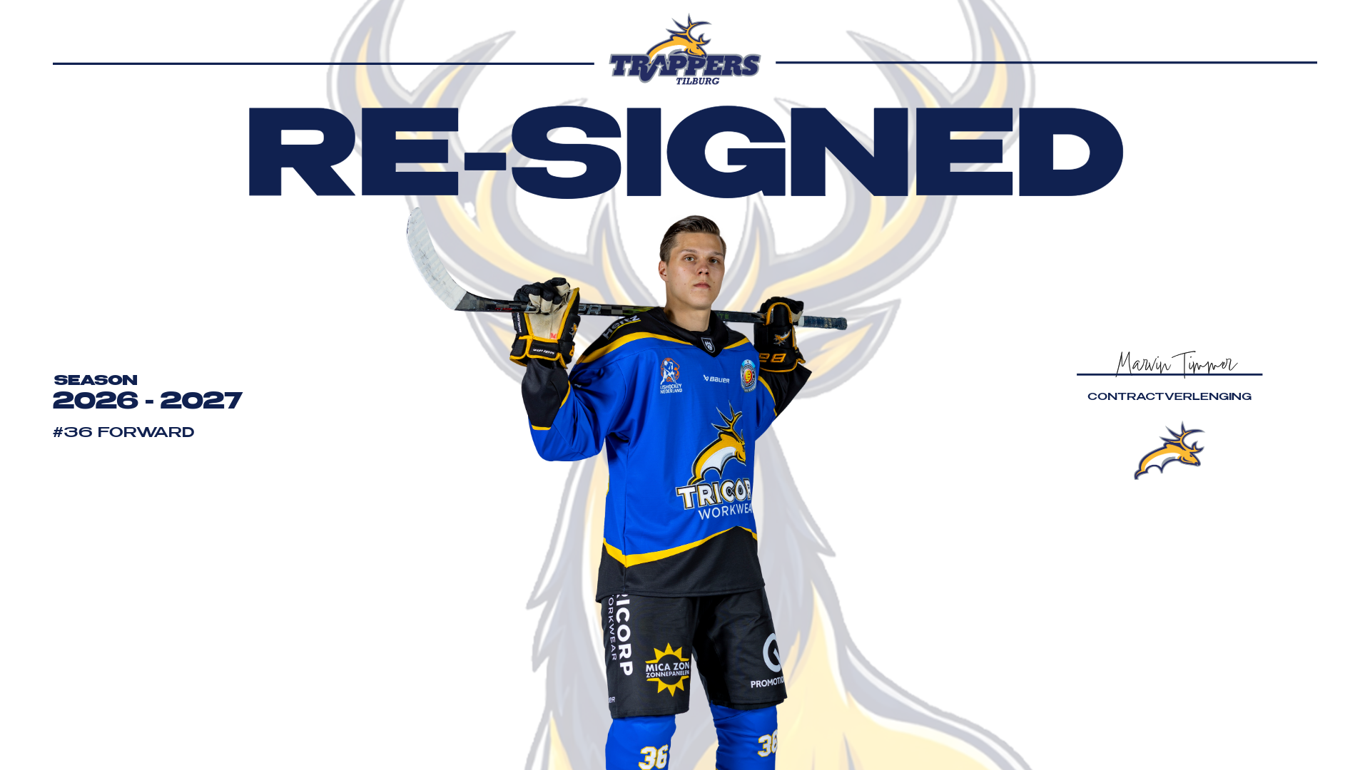 Marvin Timmer verlengt contract bij Tilburg Trappers voor seizoen 2026-2027